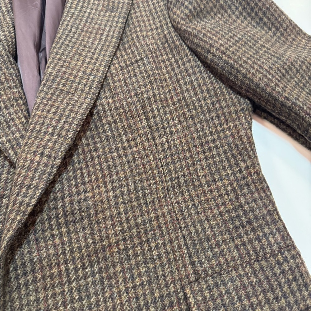 Hickey Freeman Vintage Brown Houndstooth Sport Coat - Picture 3 of 10